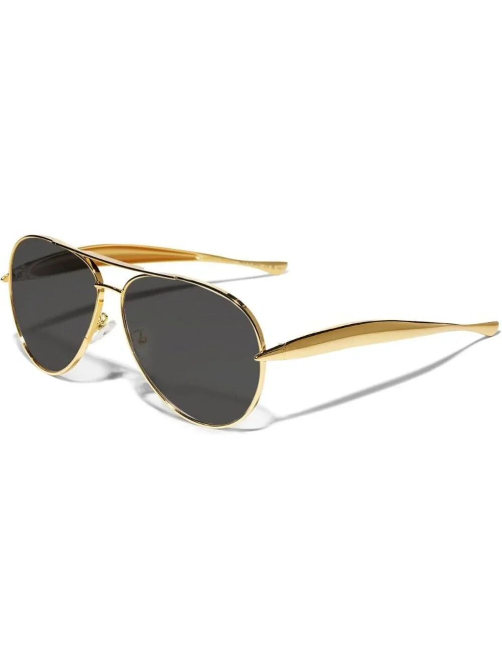 Unisex Gold Frame Black Lens Aviator Sunglasses Metal Oversized Aviators Sun